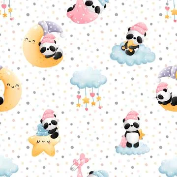 Seamless repeating pattern with cute cows Stock Illustration