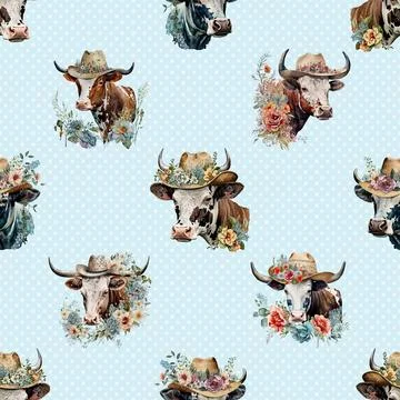 Seamless repeating pattern with cute cows Illustrazione stock