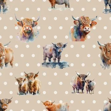 Seamless repeating pattern with cute cows Illustrazione stock