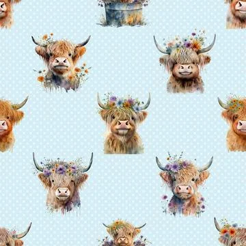 Seamless repeating pattern with cute cows Illustrazione stock