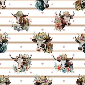 Seamless repeating pattern with cute cows Illustrazione stock