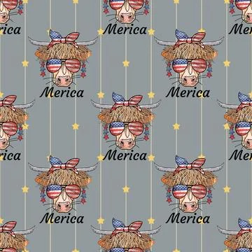 Seamless repeating pattern with cute cows Stock Illustration