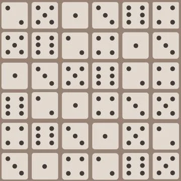 Seamless repeating pattern of dice Stock Illustration