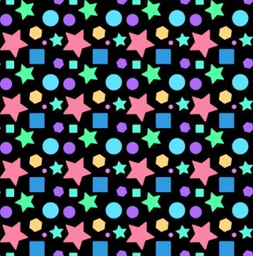 Seamless repeating pattern from different geometric shapes 스톡 일러스트