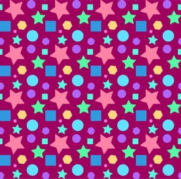 Seamless repeating pattern from different geometric shapes Stock Illustration