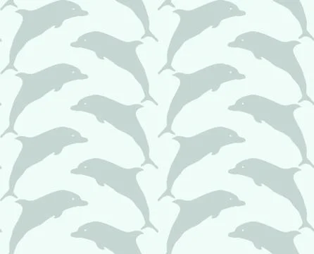 Seamless repeating pattern of dolphins Stock Illustration