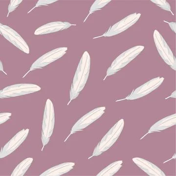 Seamless repeating pattern of feathers Stock Illustration