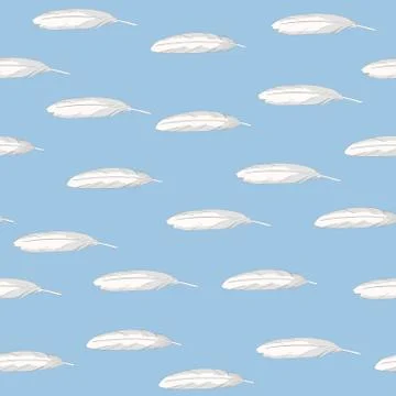 Seamless repeating pattern of feathers Stock Illustration