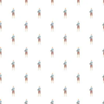 Seamless repeating pattern featuring a man holding a camera Stock-Illustration