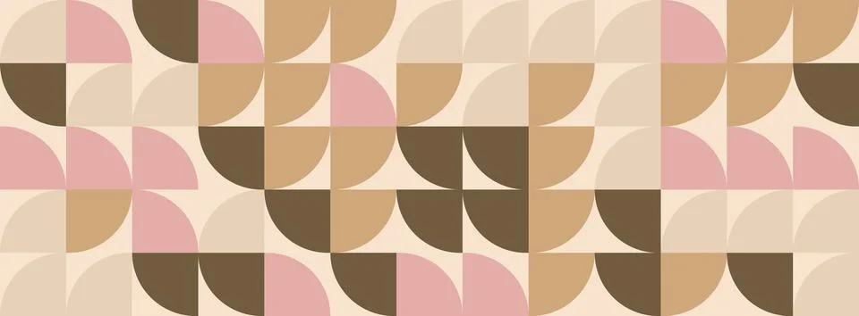 A seamless repeating pattern featuring quarter circles and squares Illustrazione stock
