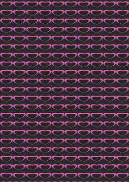 Seamless repeating pattern featuring rows of bright pink outlined hearts Stock Illustration