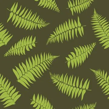 Seamless repeating pattern of fern leaves Stock Illustration