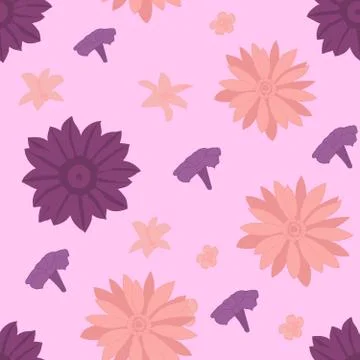 Seamless repeating pattern of flowers Stock Illustration
