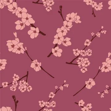 Seamless repeating pattern of flowers Stock Illustration