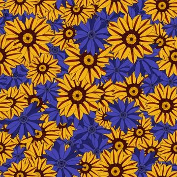 Seamless repeating pattern of flowers Stock Illustration