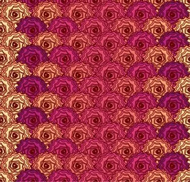 Seamless repeating pattern of flowers Stock Illustration