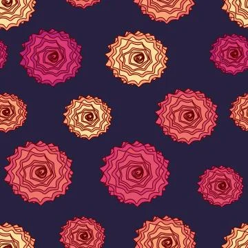 Seamless repeating pattern of flowers Stock Illustration