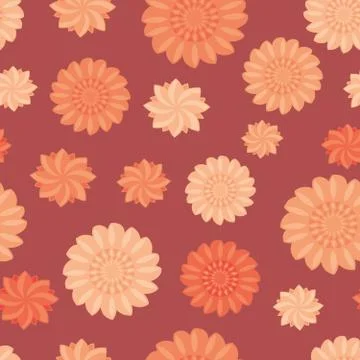 Seamless repeating pattern of flowers Stock Illustration