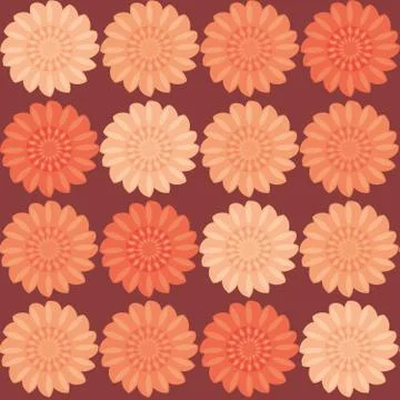 Seamless repeating pattern of flowers Stock Illustration