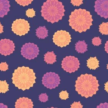 Seamless repeating pattern of flowers Stock Illustration