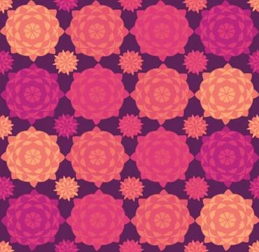 Seamless repeating pattern of flowers Stock Illustration