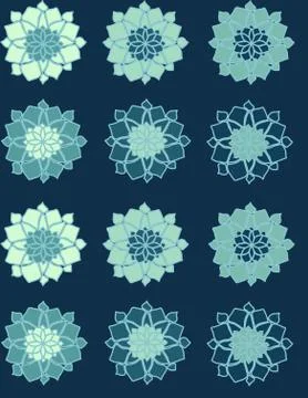 Seamless repeating pattern of flowers Stock Illustration