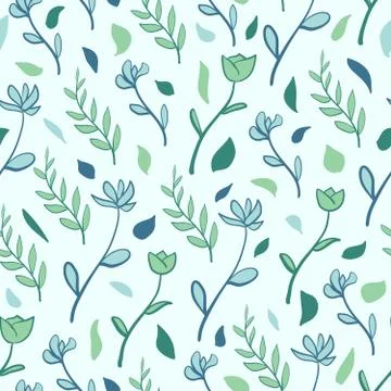 Seamless repeating pattern of flowers Stock Illustration
