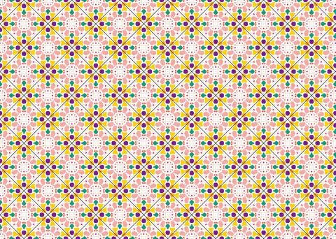 Seamless repeating pattern geometric flower shapes small scale Ilustración de archivo