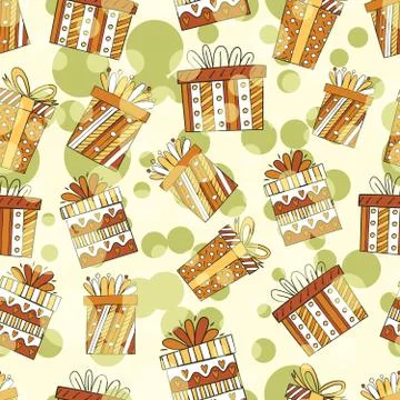 Seamless repeating pattern of gift wrapping Stock Illustration