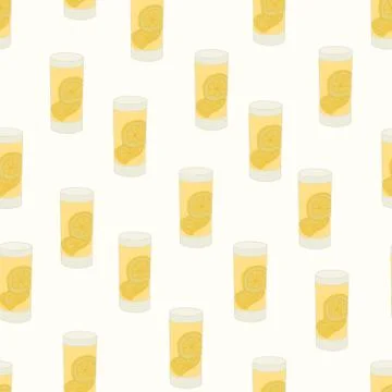 Seamless repeating pattern of glasses of lemonade Stock Illustration