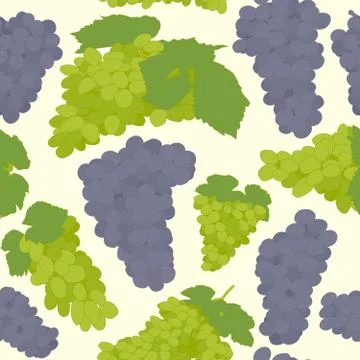 Seamless repeating pattern of grapes 스톡 일러스트