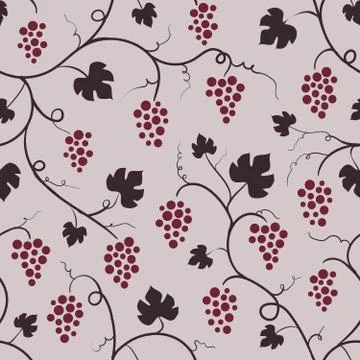 Seamless repeating pattern of grapes Stock Illustration