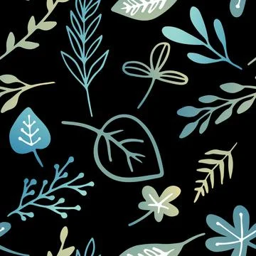 Seamless repeating pattern hand-drawn floral flower blossom Illustrazione stock