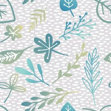 Seamless repeating pattern hand-drawn floral flower blossom Stock Illustration