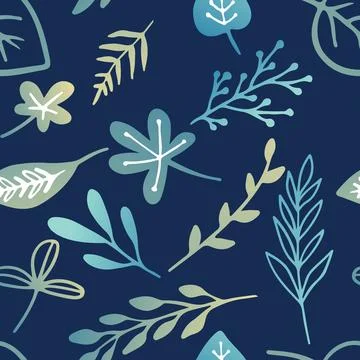 Seamless repeating pattern hand-drawn floral flower blossom Illustrazione stock