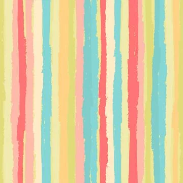 Seamless repeating pattern with hand drawn multicolored uneven stripes with r Stock Illustration