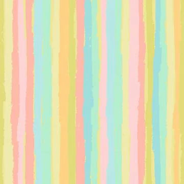 Seamless repeating pattern with hand drawn multicolored uneven stripes with r Stock Illustration