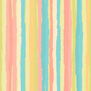 Seamless repeating pattern with hand drawn multicolored uneven stripes with r Stock Illustration