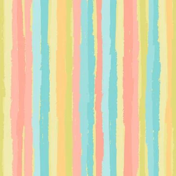 Seamless repeating pattern with hand drawn multicolored uneven stripes with r Stock Illustration
