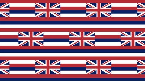 Seamless repeating pattern of the Hawaii state flag with Union Jack and str.. Stock Illustration