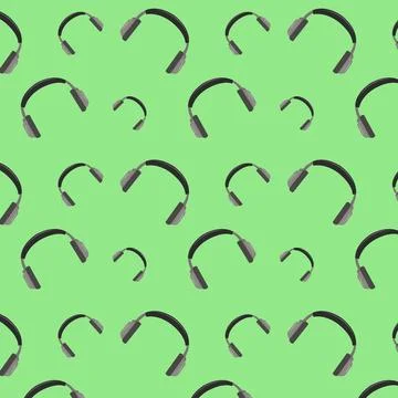Seamless repeating pattern of headphones Illustrazione stock