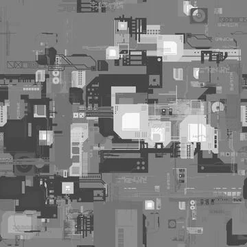 Seamless repeating pattern of height maps. Can be used for futuristic objects Illustrazione stock