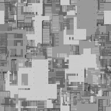 Seamless repeating pattern of height maps. Can be used for futuristic objects Stock Illustration