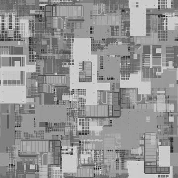 Seamless repeating pattern of height maps. Can be used for futuristic objects Illustrazione stock