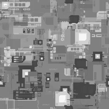Seamless repeating pattern of height maps. Can be used for futuristic objects Stock Illustration