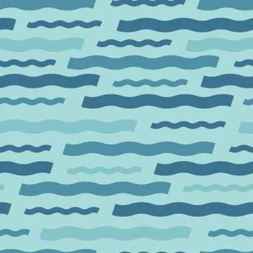 Seamless repeating pattern of horizontal wavy lines 库存插图
