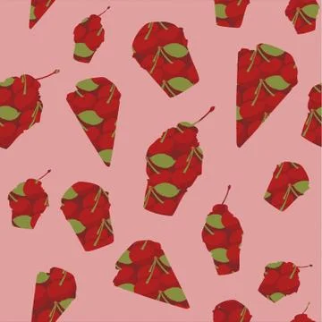 Seamless repeating pattern of an icecream cons Stock Illustration