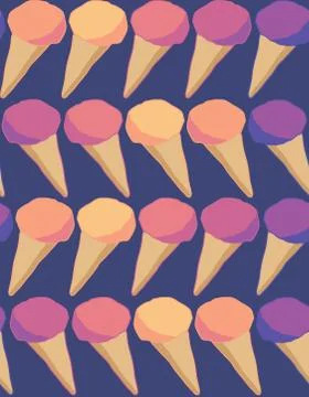 Seamless repeating pattern of an icecream cons Stock Illustration