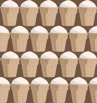 Seamless repeating pattern of an icecream cons Stock Illustration