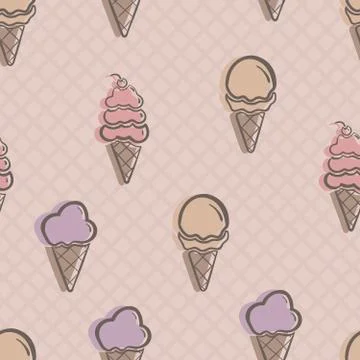 Seamless repeating pattern of icecream Stock Illustration